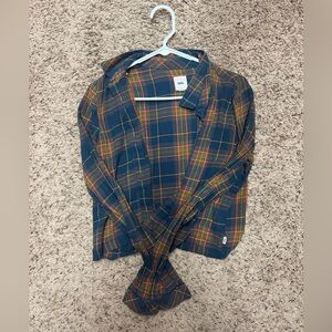 Vans Cropped Plaid Button-Up Shirt